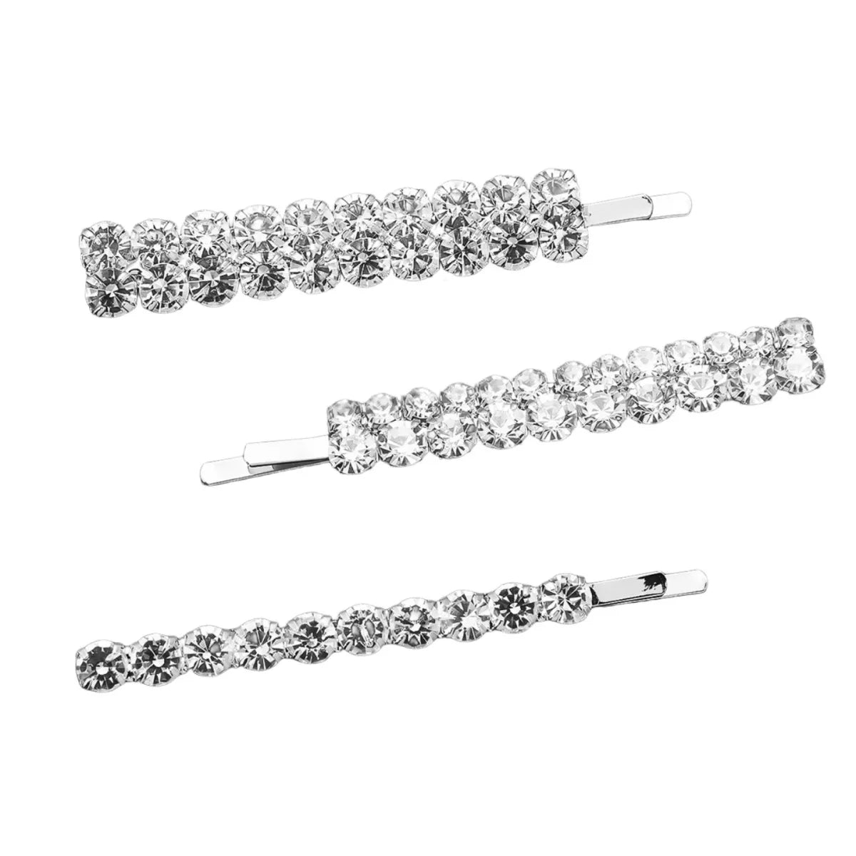 Women'S Simple Style Solid Color Rhinestone Plating Hair Clip