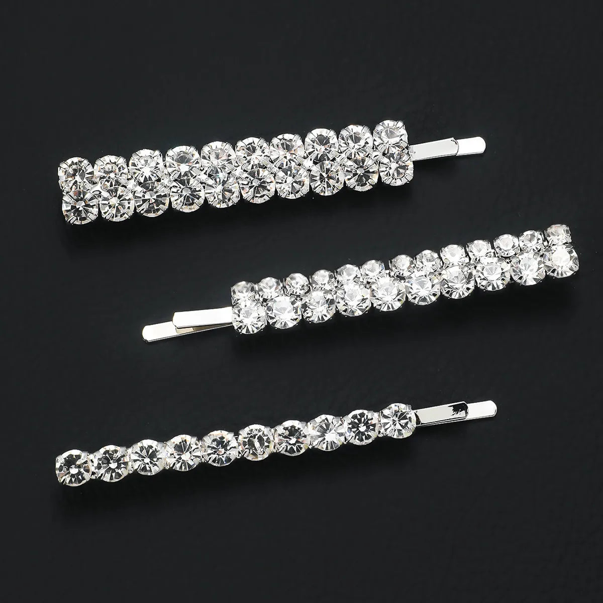 Women'S Simple Style Solid Color Rhinestone Plating Hair Clip