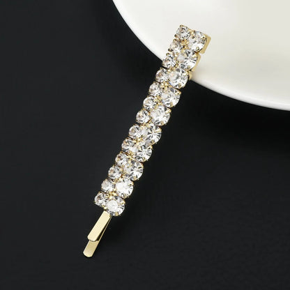 Women'S Simple Style Solid Color Rhinestone Plating Hair Clip