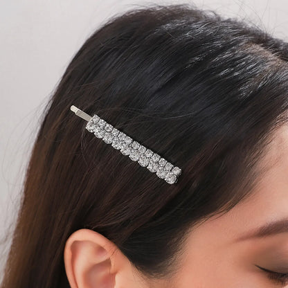 Women'S Simple Style Solid Color Rhinestone Plating Hair Clip