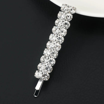 Women'S Simple Style Solid Color Rhinestone Plating Hair Clip