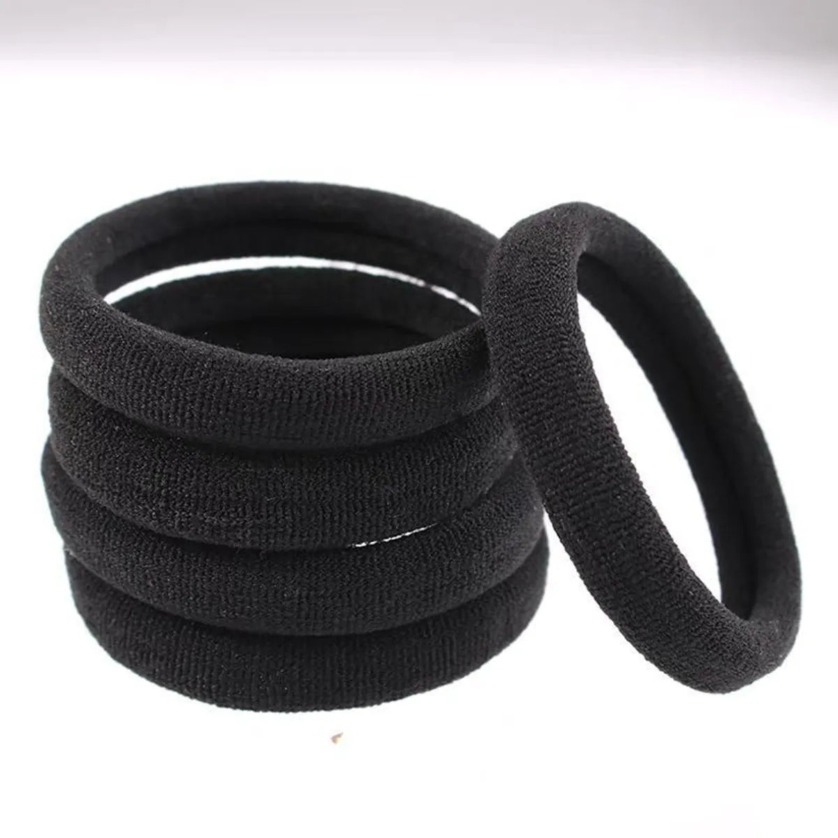 Women'S Simple Style Solid Color Rib-Knit Hair Tie