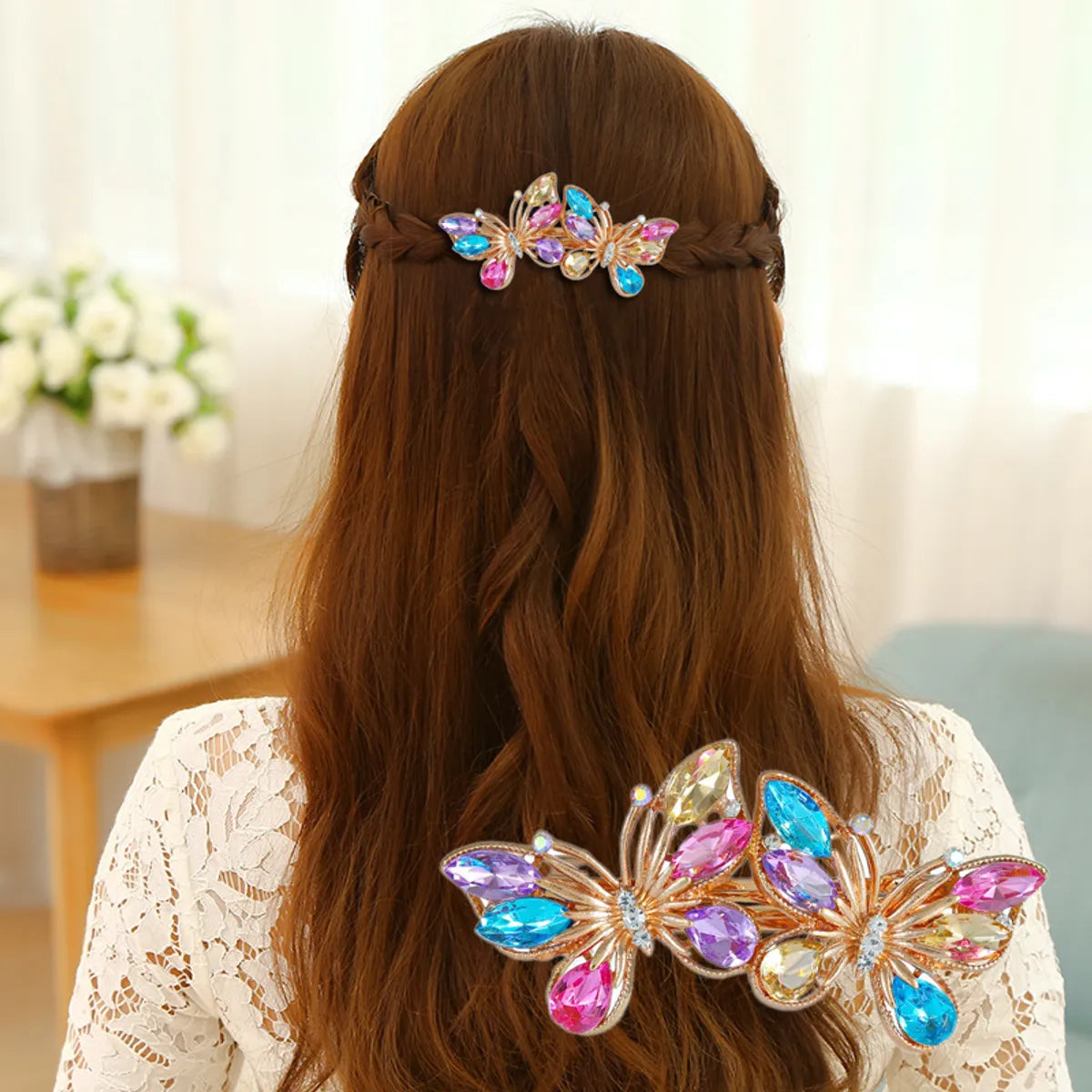 Women'S Simple Style Solid Color Zinc Alloy Inlay Hair Clip