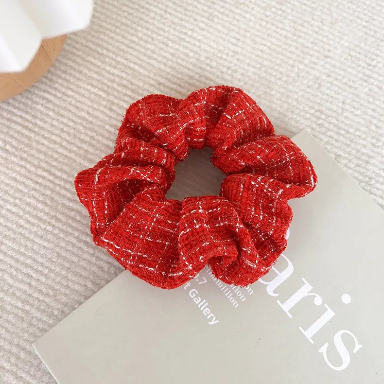 Women'S Simple Style Streetwear Plaid Cloth Hair Tie