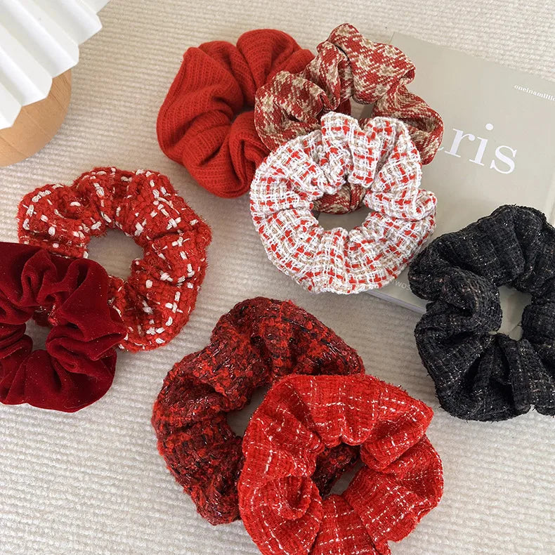 Women'S Simple Style Streetwear Plaid Cloth Hair Tie