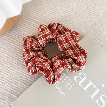 Women'S Simple Style Streetwear Plaid Cloth Hair Tie