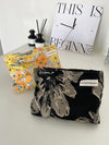 Women'S Small All Seasons Canvas Flower Elegant Square Zipper Cosmetic Bag