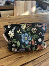 Women'S Small All Seasons Canvas Flower Elegant Square Zipper Cosmetic Bag