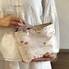 Women'S Small All Seasons Canvas Flower Elegant Square Zipper Cosmetic Bag