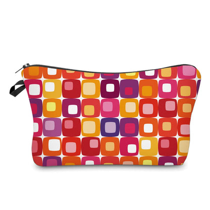 Women'S Small All Seasons Polyester Color Block Vacation Square Zipper Cosmetic Bag