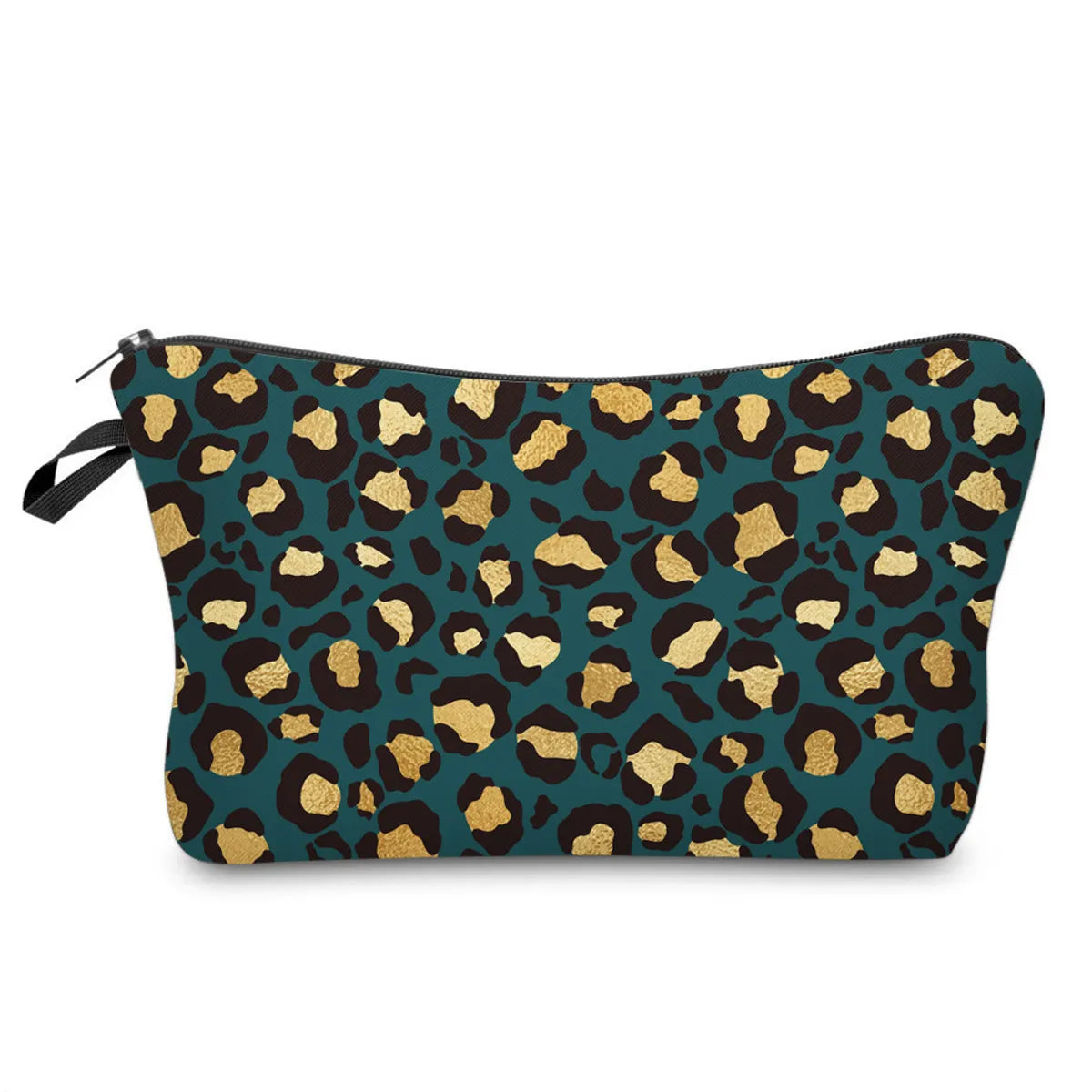 Women'S Small All Seasons Polyester Leopard Vintage Style Square Zipper Cosmetic Bag