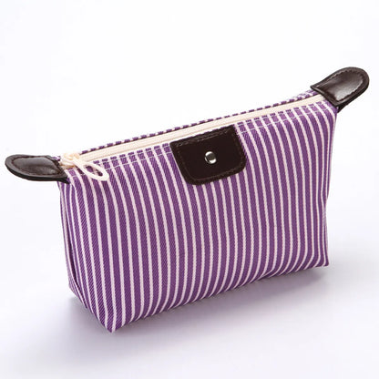 Women'S Small All Seasons Polyester Oxford Cloth Satin Stripe Basic Dumpling Shape Zipper Cosmetic Bag Wash Bag