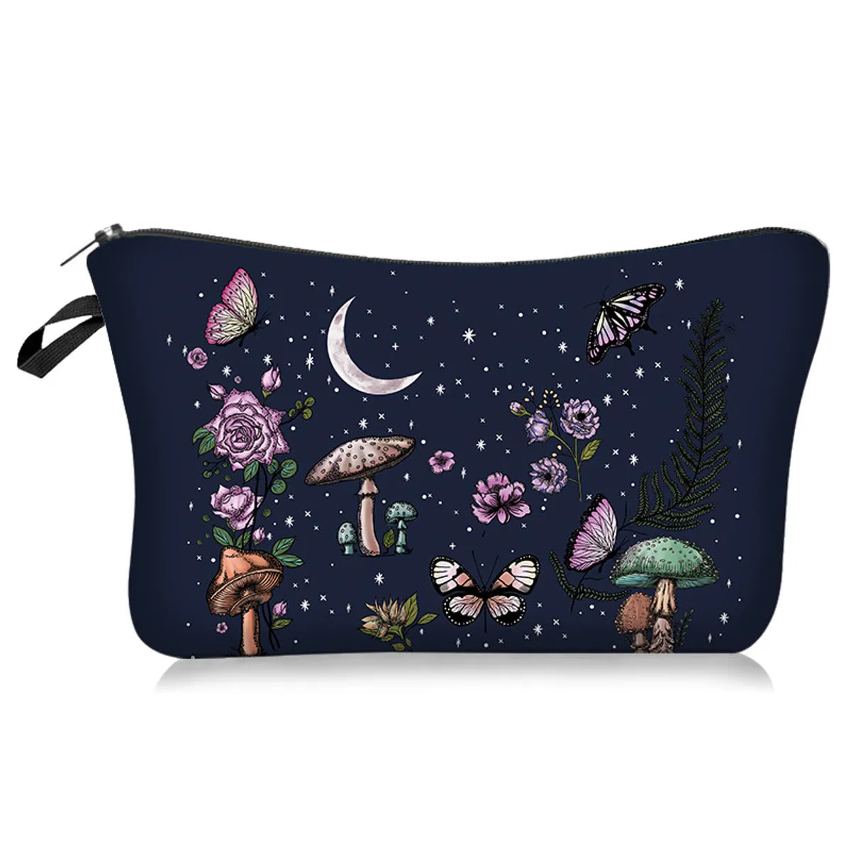 Women'S Small All Seasons Polyester Plant Butterfly Elegant Square Zipper Cosmetic Bag