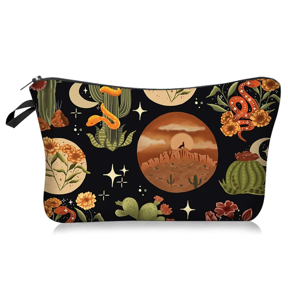 Women'S Small All Seasons Polyester Plant Butterfly Elegant Square Zipper Cosmetic Bag