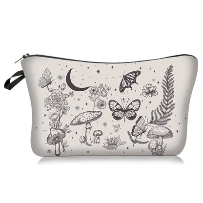 Women'S Small All Seasons Polyester Plant Butterfly Elegant Square Zipper Cosmetic Bag