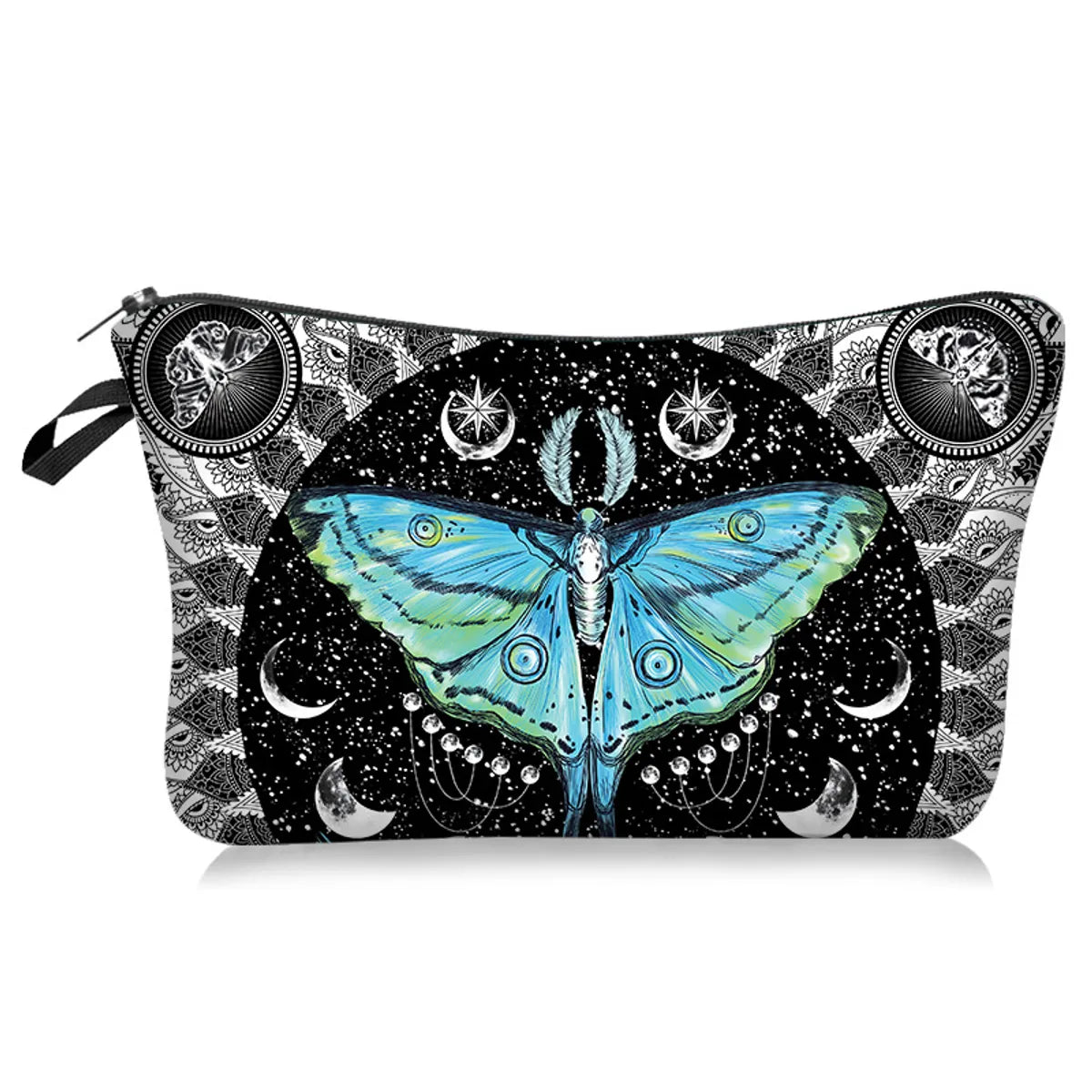 Women'S Small All Seasons Polyester Plant Butterfly Elegant Square Zipper Cosmetic Bag