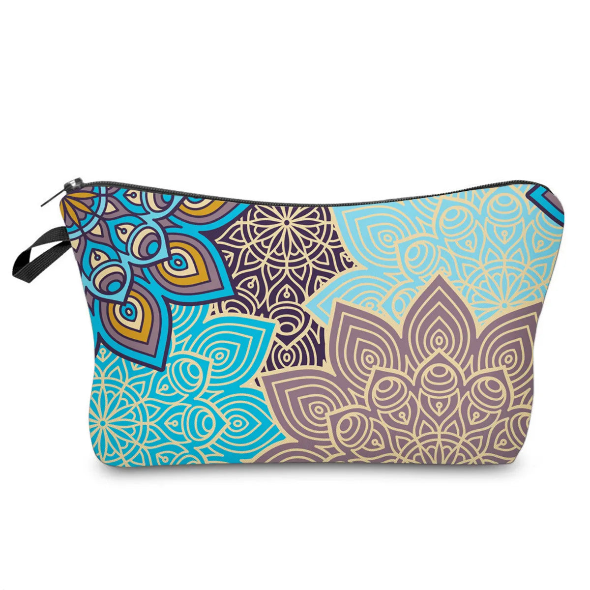 Women'S Small All Seasons Polyester Printing Flower Ethnic Style Square Zipper Cosmetic Bag