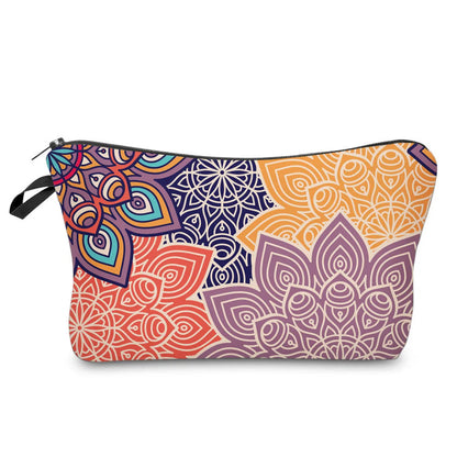 Women'S Small All Seasons Polyester Printing Flower Ethnic Style Square Zipper Cosmetic Bag