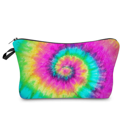 Women'S Small All Seasons Polyester Tie Dye Vacation Square Zipper Cosmetic Bag