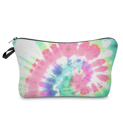 Women'S Small All Seasons Polyester Tie Dye Vacation Square Zipper Cosmetic Bag