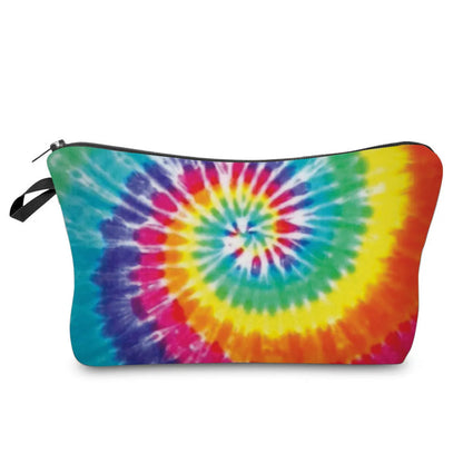 Women'S Small All Seasons Polyester Tie Dye Vacation Square Zipper Cosmetic Bag