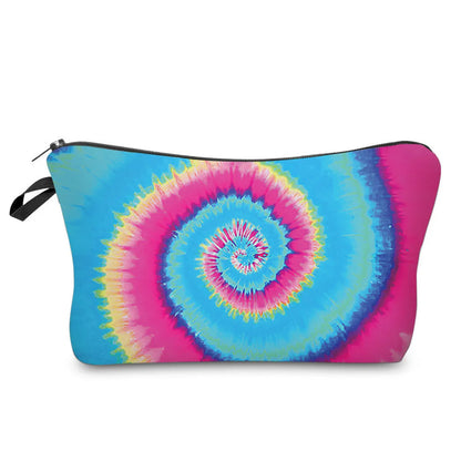 Women'S Small All Seasons Polyester Tie Dye Vacation Square Zipper Cosmetic Bag