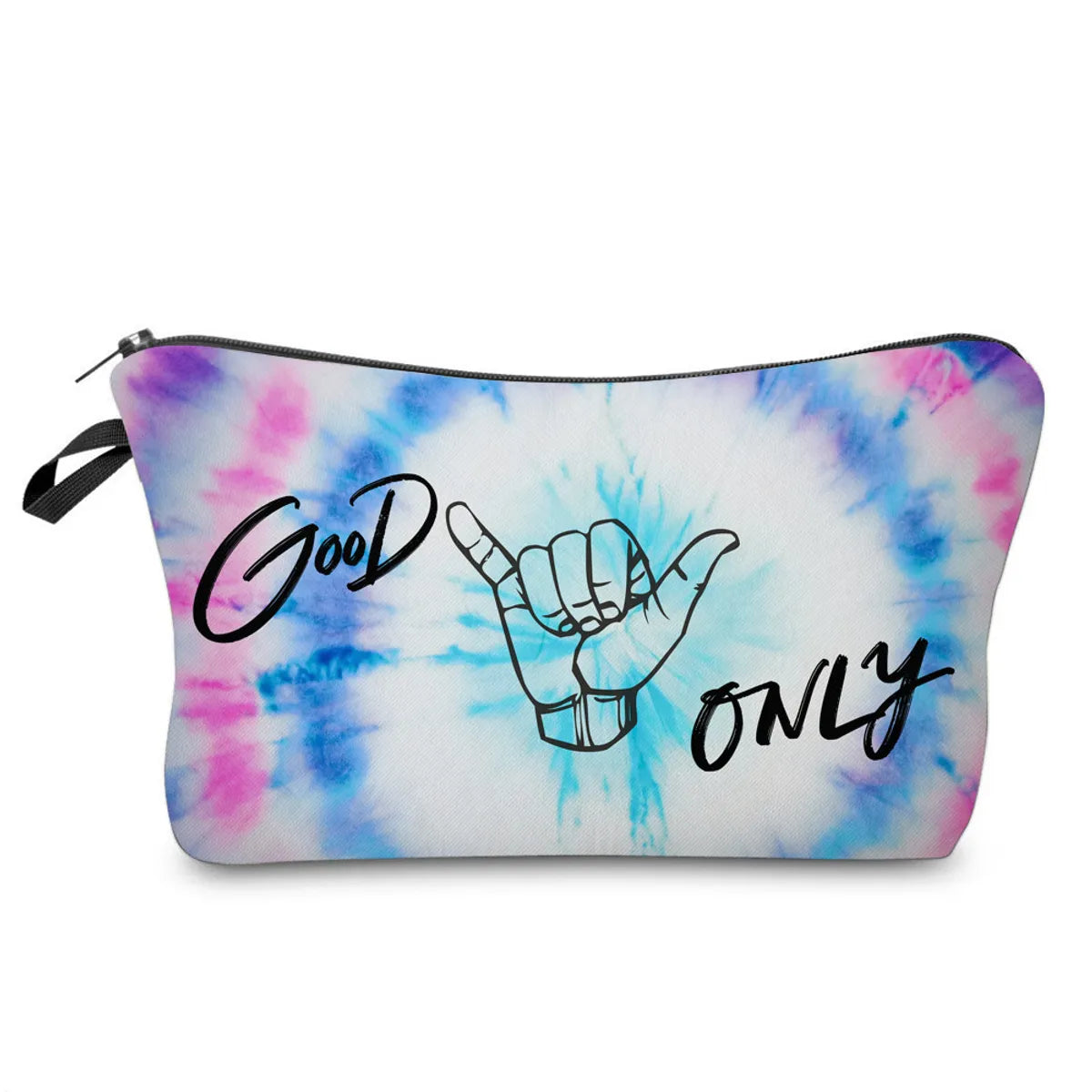 Women'S Small All Seasons Polyester Tie Dye Vacation Square Zipper Cosmetic Bag