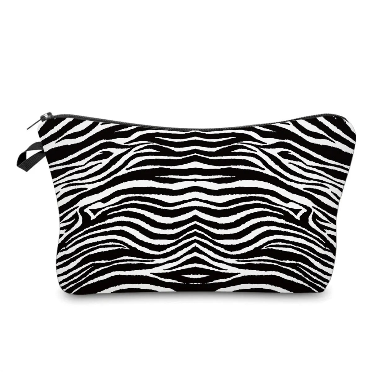 Women'S Small All Seasons Polyester Zebra Leopard Crocodile Basic Square Zipper Cosmetic Bag