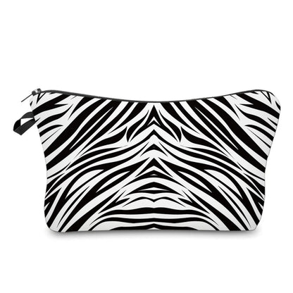 Women'S Small All Seasons Polyester Zebra Leopard Crocodile Basic Square Zipper Cosmetic Bag