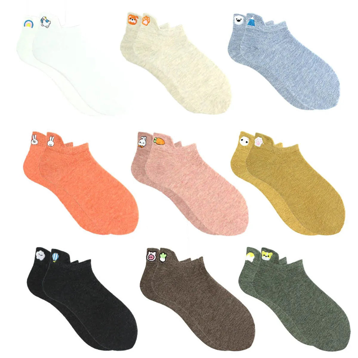 Women'S Sports Cartoon Cotton Jacquard Ankle Socks A Pair