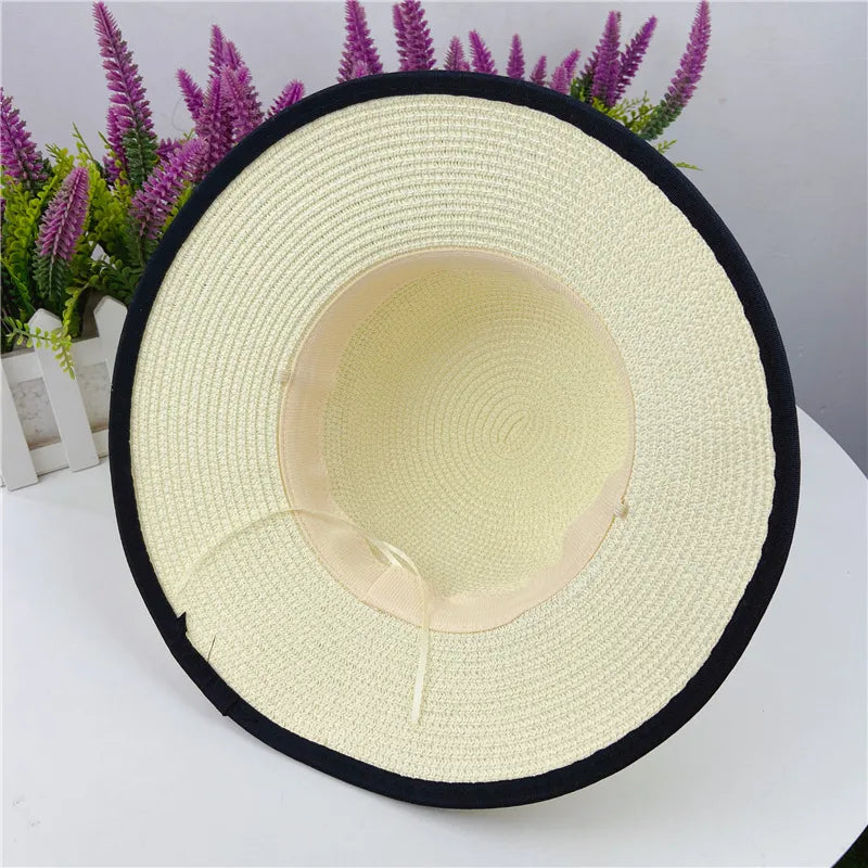 Women'S Spring And Summer Fashion Beach Foldable Casual Face-Covering Grass Hat