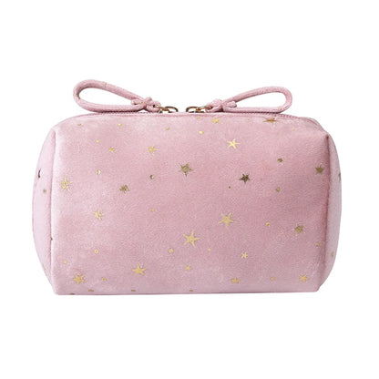 Women'S Spring Autumn Velvet Cloth Star Fashion Square Zipper Cosmetic Bag