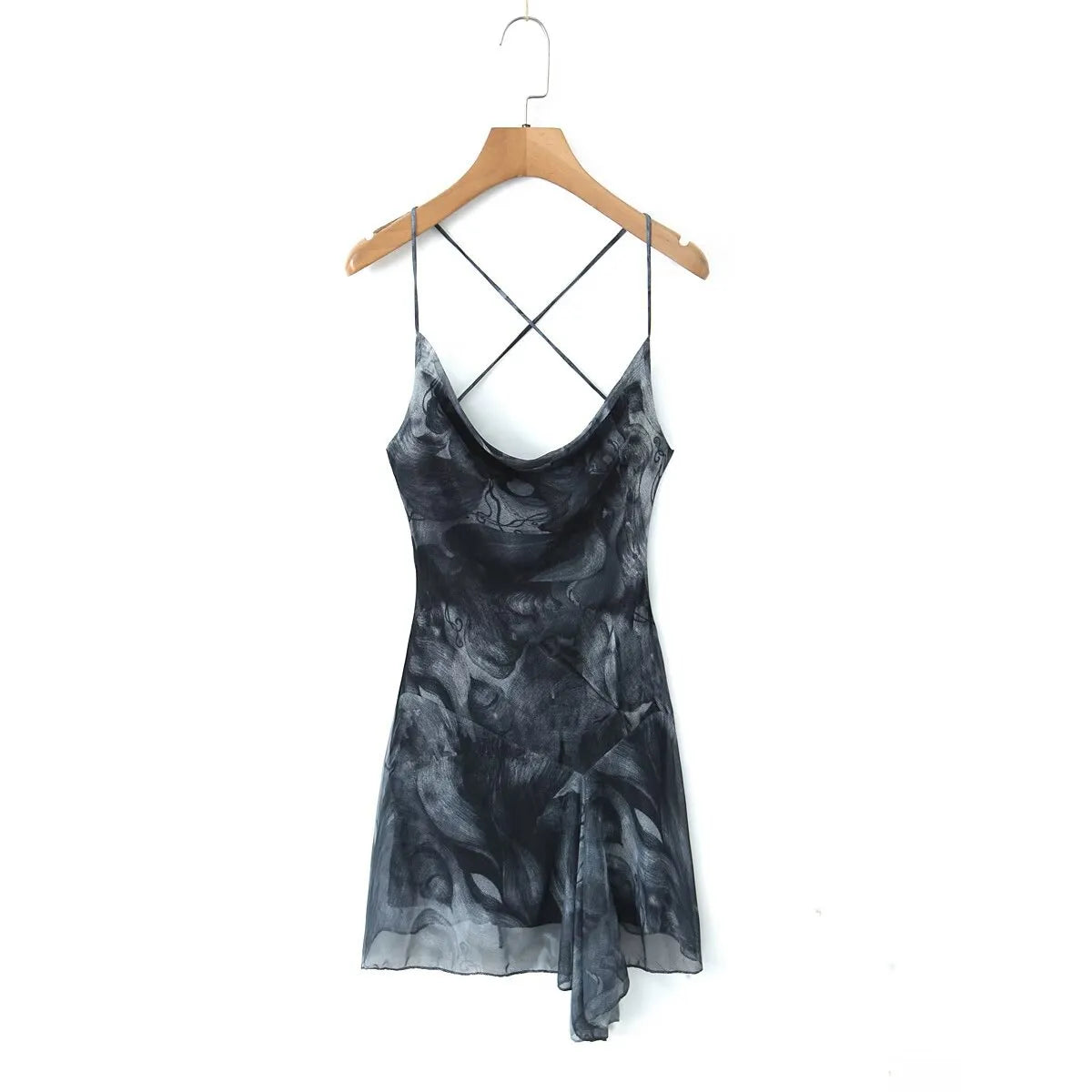 Women'S Strap Dress Elegant Strap Pleated Sleeveless Abstract Above Knee Daily