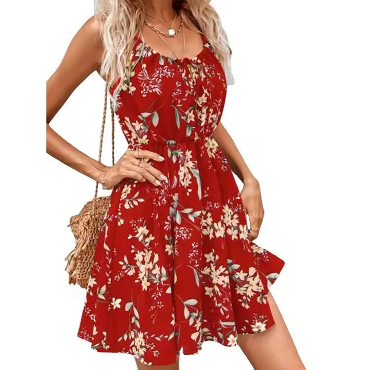 Women'S Strap Dress Vacation Strap Sleeveless Flower Above Knee Park Daily Lawn