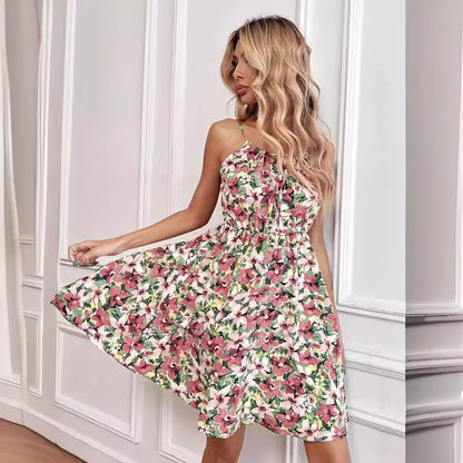 Women'S Strap Dress Vacation Strap Sleeveless Flower Above Knee Park Daily Lawn