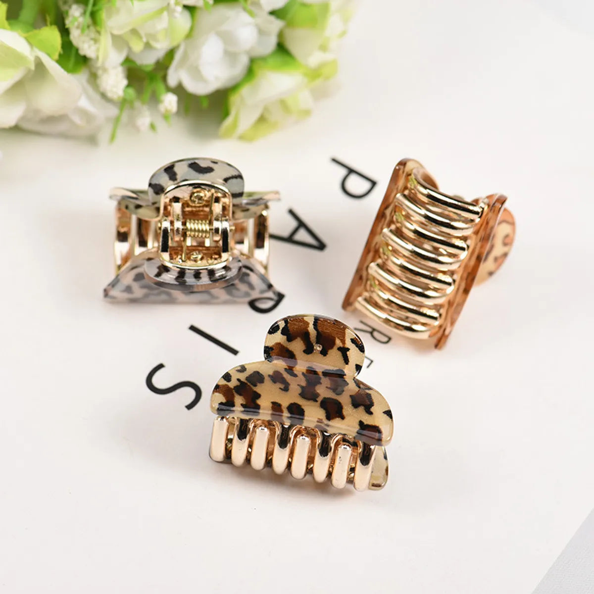 Women'S Streetwear Leopard Arylic Carving Hair Claws