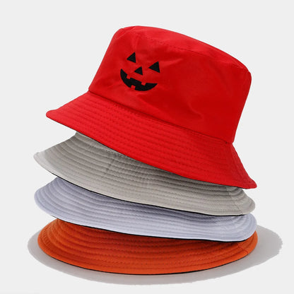 Women'S Streetwear Solid Color Embroidery Wide Eaves Bucket Hat