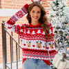 Women'S Sweater Long Sleeve Sweaters & Cardigans Jacquard Casual Christmas Tree Elk