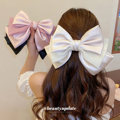 Women'S Sweet Bow Knot Alloy Cloth Hair Clip