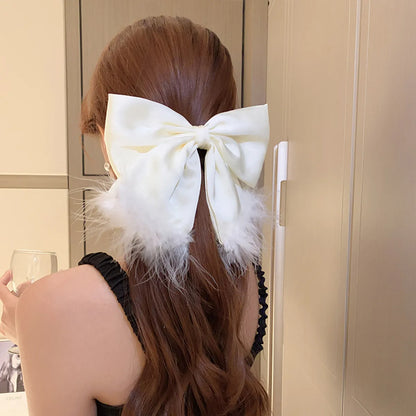 Women'S Sweet Bow Knot Alloy Cloth Hair Clip