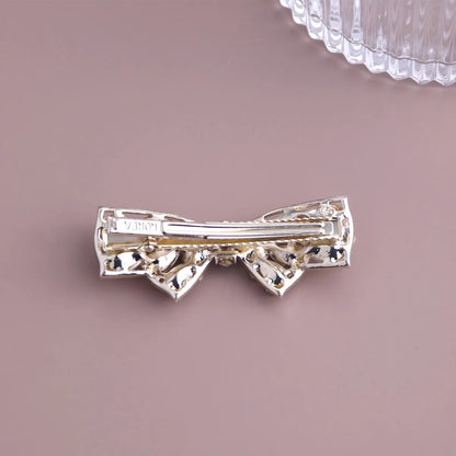 Women'S Sweet Bow Knot Alloy Inlay Crystal Rhinestones Hair Clip