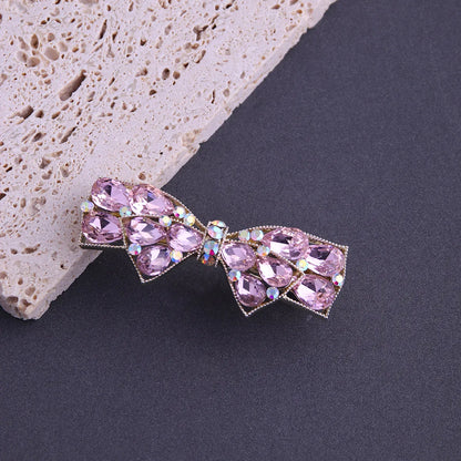 Women'S Sweet Bow Knot Alloy Inlay Crystal Rhinestones Hair Clip