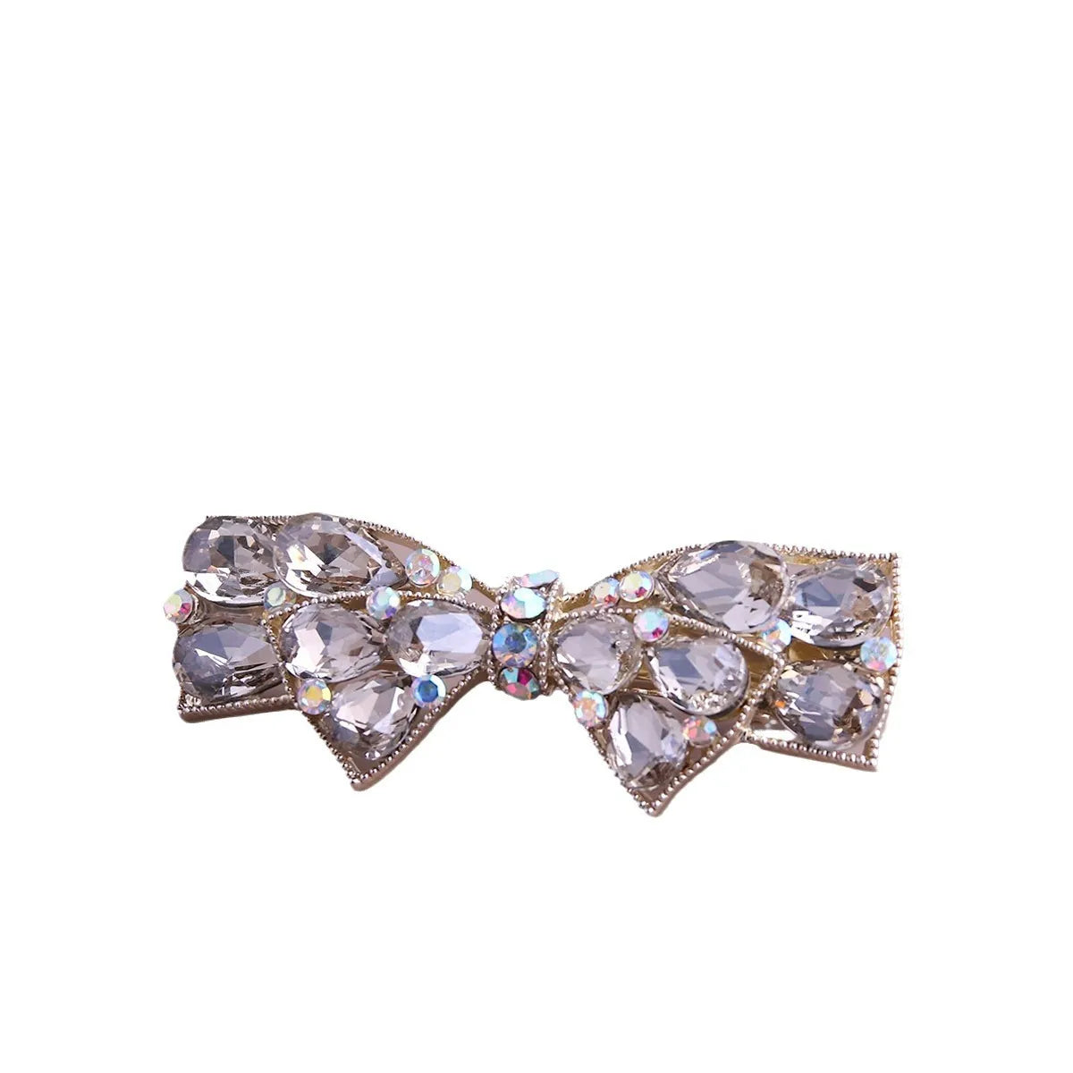 Women'S Sweet Bow Knot Alloy Inlay Crystal Rhinestones Hair Clip