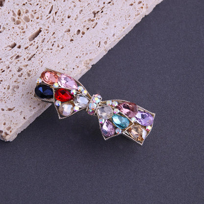 Women'S Sweet Bow Knot Alloy Inlay Crystal Rhinestones Hair Clip