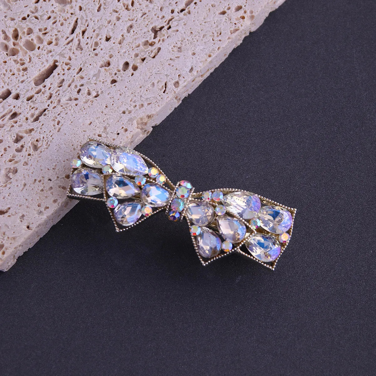 Women'S Sweet Bow Knot Alloy Inlay Crystal Rhinestones Hair Clip