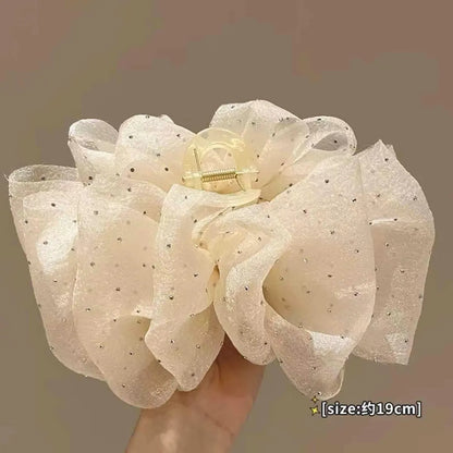 Women'S Sweet Bow Knot Cloth Gauze Tassel Hair Clip Hair Claws