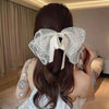 Women'S Sweet Bow Knot Cloth Gauze Tassel Hair Clip Hair Claws