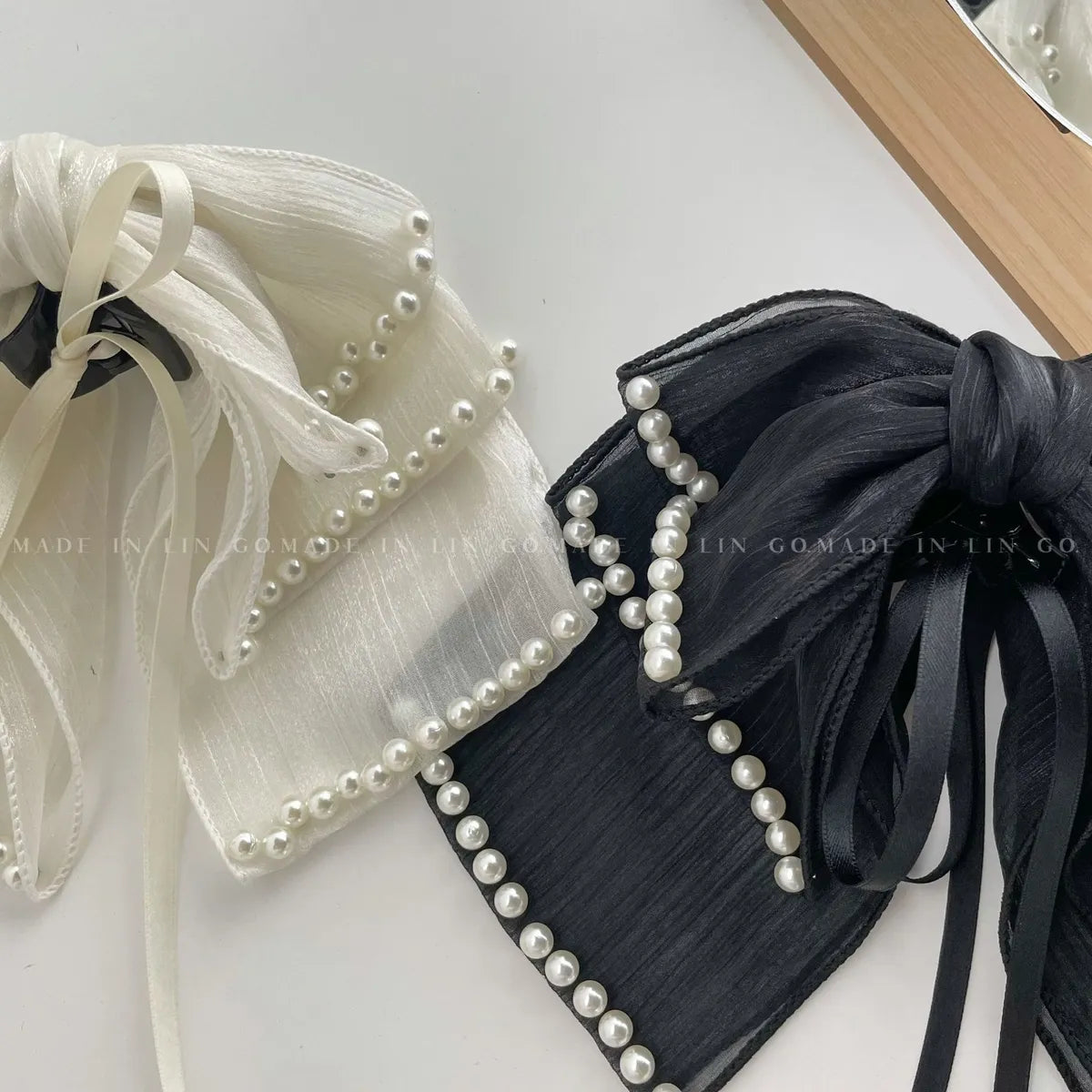 Women'S Sweet Bow Knot Cloth Gauze Tassel Hair Clip Hair Claws