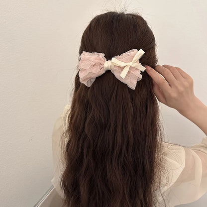 Women'S Sweet Bow Knot Cloth Hair Clip