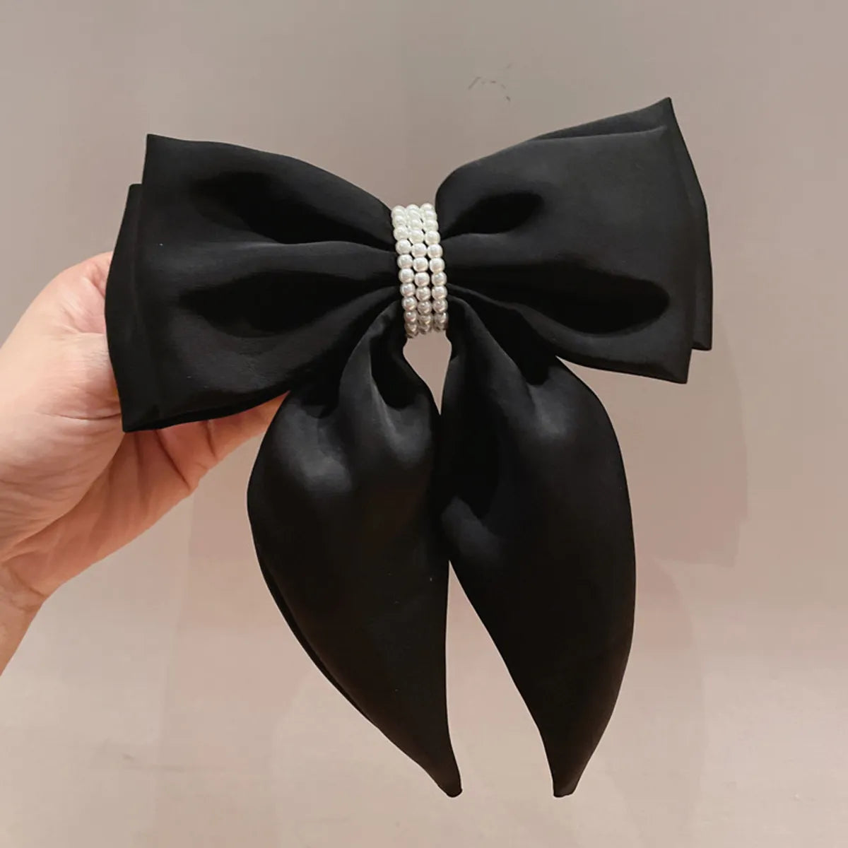 Women'S Sweet Bow Knot Cloth Pearl Hair Clip